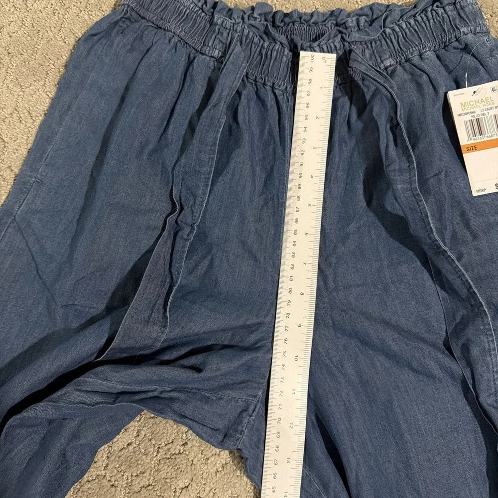 Michael Michael‎ Kors Women Pull On Pants Wide Legs Size Small Lt Cadet Wash NWT